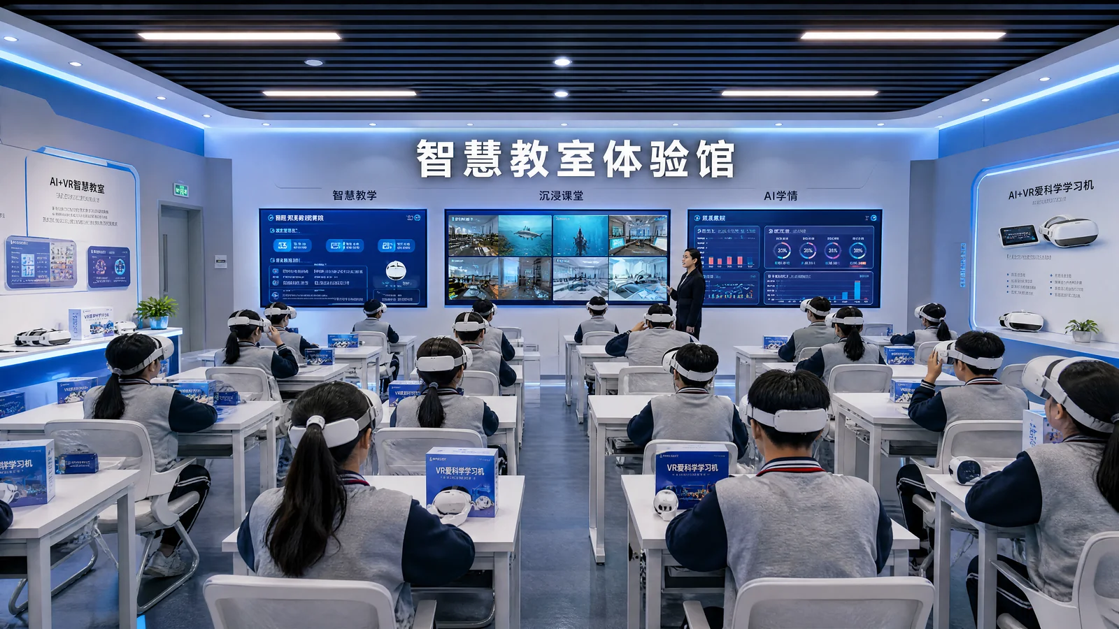智慧教室体验馆整体解决方案展示图
